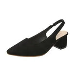 Breakj Spring And Summer New Sharp High-Heeled Shoes Women Coarse Heel Head Sandals Behind The Empty Light Single