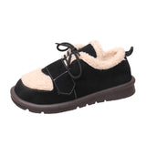 Size Thick Cotton Shoes Women 2023 Winter New Flat Women's Shoes Plus Velvet Warm Snow Cotton Brown Wool Shoes