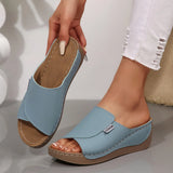 Breakj Thick-Bottomed Casual Slippers Women 2025 New Word Drag Simple Fashion Fish Mouth Slope And Lady Cold