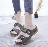 Breakj Flat-Bottomed Dew Slope And Slippers Women's Summer Fashion Wear Flowers Half Cool