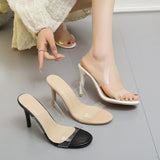 Word With Transparent High-Heeled Sandals Woman 2025 New Large-Size Summer Nude Fine And Fairy Cool