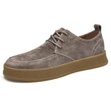 Vintage Men Leather Shoes Casual British Handmade Tooling High Top Round Toe Lace-Up Skate Shoes Men Flat Designer