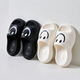 Cartoon Thick-Soled Home Slippers Female Summer Couple Anti-Slip Pillow Slides Woman 2024 Cute Soft Beach Flip