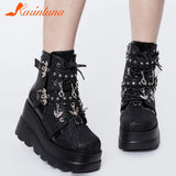 Wedges Women Ankle Boots 2023 Autumn Winter Gothic Street Comfy Fashion Cool Woman Shoes Motorcycle Boots Big Size