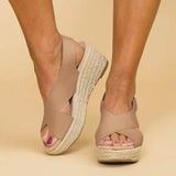 Sandals Fashion Women's Strap Hemp Rope Sandals Wedges Shoes Casual Woman Peep Toe Espadrille Femme Wedge Heels