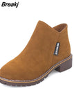 NEW Women Martin Boots Autumn Winter Boots Classic Zipper Snow Ankle Boots Winter Suede Warm Fur Plush Women