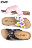 2023 Summer Cross Cork Slipper New Fashion Women Casual Beach Slip on Outside Non-slip Slides