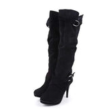 Breakj Autumn And Winter Large-Size And High-Hee Women's Boots Long-Sleeve Women's Boots Wish Waterproof Platform Elastic
