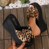 Breakj Slope And Slippers Women 2025 Summer New Fashion Bow Pine Cake Thick Bottom Fish Mouth Cold Slippers