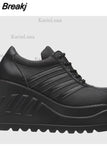 Design Cool Block Great Quality Big Size 43 Gothic Style Platform Woman Boots Fashion Casual Cosy Woman Shoes Ankle