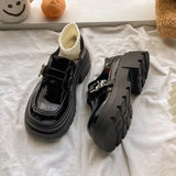 Breakj Spring Style Mary Jane Shoes Women's Shoes Pure Color Love Button Fashion Cute And Versatile Small Leather Shoes Super Height