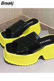 High Heels Women's Slippers2023 Summer Hot Fashion Open Toe Sandal Simply Causal Leather Sandal Slippers Outdoor