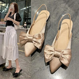 Breakj Red Bow Bao Head After The Empty Sandals 2025 Summer New Women's Shoes Stumbling Women's Shoes Ladies
