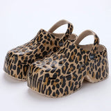 Fashion Colorful Chunky Platform Sandals Women 2024 Wedge Heels Clogs Slippers Woman Hollow Out Closed Toe Beach