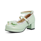 Lady Lovely Lolita High Heel Party Wedding Shoes Womens Pink White Green Butterfly-knot Bead Fashion Pumps Princess Cosplay