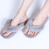 Fur Women Home Slippers Autumn Winter Warm Flat Ladies Shoes Slip on Plush Women Flip Flops
