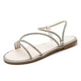 Women Slippers Flat Glitter Slides Fashion Low Pantofle Soft Jelly Luxury Summer 2023 Rubber Rome Crystal Basic