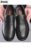 Men's Genuine Leather Shoes 38-46 Head Leather Soft Anti-slip Rubber Loafers Shoes Man Casual Real Leather