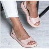 Fish Mouth Women's Sandals Loose With Wear-Resistant Low-Heeled Women's Shoes Large Flat