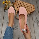 Breakj Korean Version Of Large-Size Round Head Flat Bottom Lazi Single Shoes Women Flying Air Permeable Flat And Shallow Work Shoes