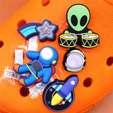 Space Alien Designer Shoe Charms 5pcs/lot Croc Buckle Accessories Luxury Rainbow Sun Clog Dog Jewelry Decorations