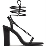 Sexy Thick High-heeled sandals Party Wedding Shoes Elegant Simple Women's Shoes Catwalk Fashion High-heeled