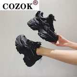 Chunky Sneakers Women Platform Shoes Fashion Breathable Height Increased Thick Bottom Ladies Trainers Basket