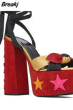 Women's Sandals High Platfrom Chunky Heels Shoes Summer Peep Toe Ankle Strap High Heels Party Shoes Sandalia