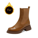 2021 Luxury Chelsea Boots Women Ankle Boots Chunky Winter Shoes Platform Ankle Boots Slip On Chunky Heel Boot NEW Ladies