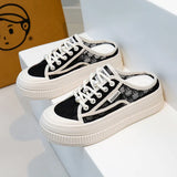 Breakj 2025 New One Foot Pedal Sandals Women Wear Ins Tide Thick Platform Sandals Casual Beach Shoes Street