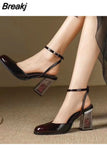 High Heeled Women Pumps 2023 New Fashion Niche Design Sense Mary Jean Shoes French Style Buckle Strap Pumps Spring