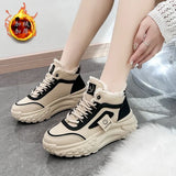 Breakj Boots Female 2024 Winter New Thickened And Velvet Dad Shoes Casual Warm Versatile Hip Thick Bottom Cotton Shoes