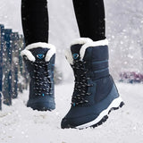 Boots Non-slip Waterproof Winter Ankle Snow Boots Women Platform Winter Shoes With Thick Fur Botas Mujer Thigh High