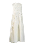 New Dress In The Summer Of 2025, Elegant Casual Round Neckless Loose Flowers Splicing Design