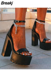 Heels Sandals For Women 2023 Summer Buckle Strap Thick Heels Sandals Simply Casual Comfort Walking Green Heels