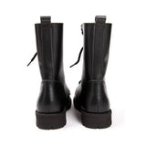 New Winter Women Buckle Motorcycle Boots British Style Gothic Punk Low Heel Black Botas Mujer Shoe Plus