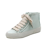 Breathable Women's Sneakers high-top satin shoes Leisure Shoes High Quality Platform Shoes Comfortabl Thick Sole Shoes for