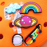 Space Alien Designer Shoe Charms 5pcs/lot Croc Buckle Accessories Luxury Rainbow Sun Clog Dog Jewelry Decorations