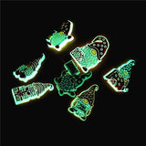 Luminous Christmas Croc Charms Cute Cartoon Santa Fluorescent PVC Shoe Accessorie Decorations fit Croc Jibz Kids Party