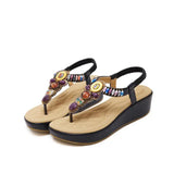 platform sandals National Style Women Sandals Bohemia Flats Beaded Size Foreign Trade Shoes Summer Shoes Women