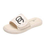 Breakj Celebrity Small Fragrant Wind Slippers Female Wear 2023 Summer New Versatile Flat Beach Sandals Out Leisure