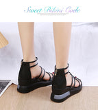 Drop Shipping 2022 New Summer PVC Sandals Platform Women Chunky Heel Outside Feet Shoes Summer Back Zipper High