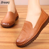 Women's Flats Handmade Shoes 2023 Spring Autumn Genuine Leather Ladies Shoe Flat Shoes Women Leather Retro