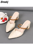 Women's Shoes on Sale 2023 New Mules Pumps Summer Fashion Pointed Toe Slingbacks Slipper Concise Party High Heels Ladies