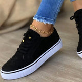 2022 Women Flats Women's Casual Lace Up Shoes Female Platform Suede Footwear Ladies Comforts Breathable Vulcanized Zapatos