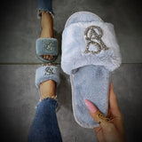 Summer Women Shoes Fur Slippers Flat Sandals Female Open-Toe Shoes Women Sandals Casual Plush Style Ladies Winter Plus