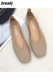 Flat Anti-skid Shoes Women Summer spring Skid-proof Square Toe Flat Korea Style Sandals Shoes Shallow Simple Shoe