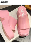 High Heels Women's Slippers2023 Summer Hot Fashion Open Toe Sandal Simply Causal Leather Sandal Slippers Outdoor
