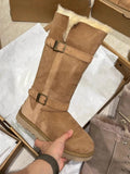 Breakj One Snow Boots Women 2025 Winter New Retro Round Head Flat Bottom Plus Velvet Tube Snow Cotton But Knee