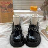 Lolita shoes new y2k chain platform shoes elegant women loafers Japanese soft girl JK uniform high heel pumps women's